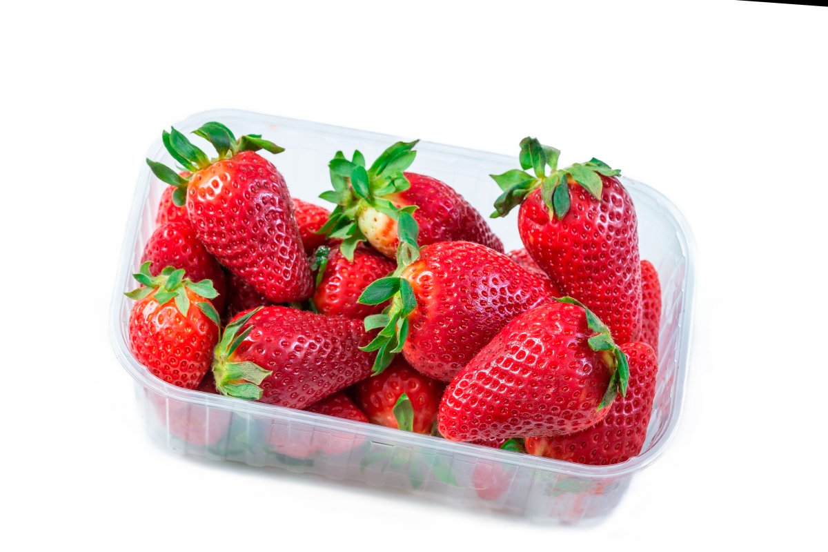 Strawberry in plastic, transparent container box