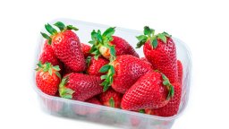 Strawberry in plastic, transparent container box