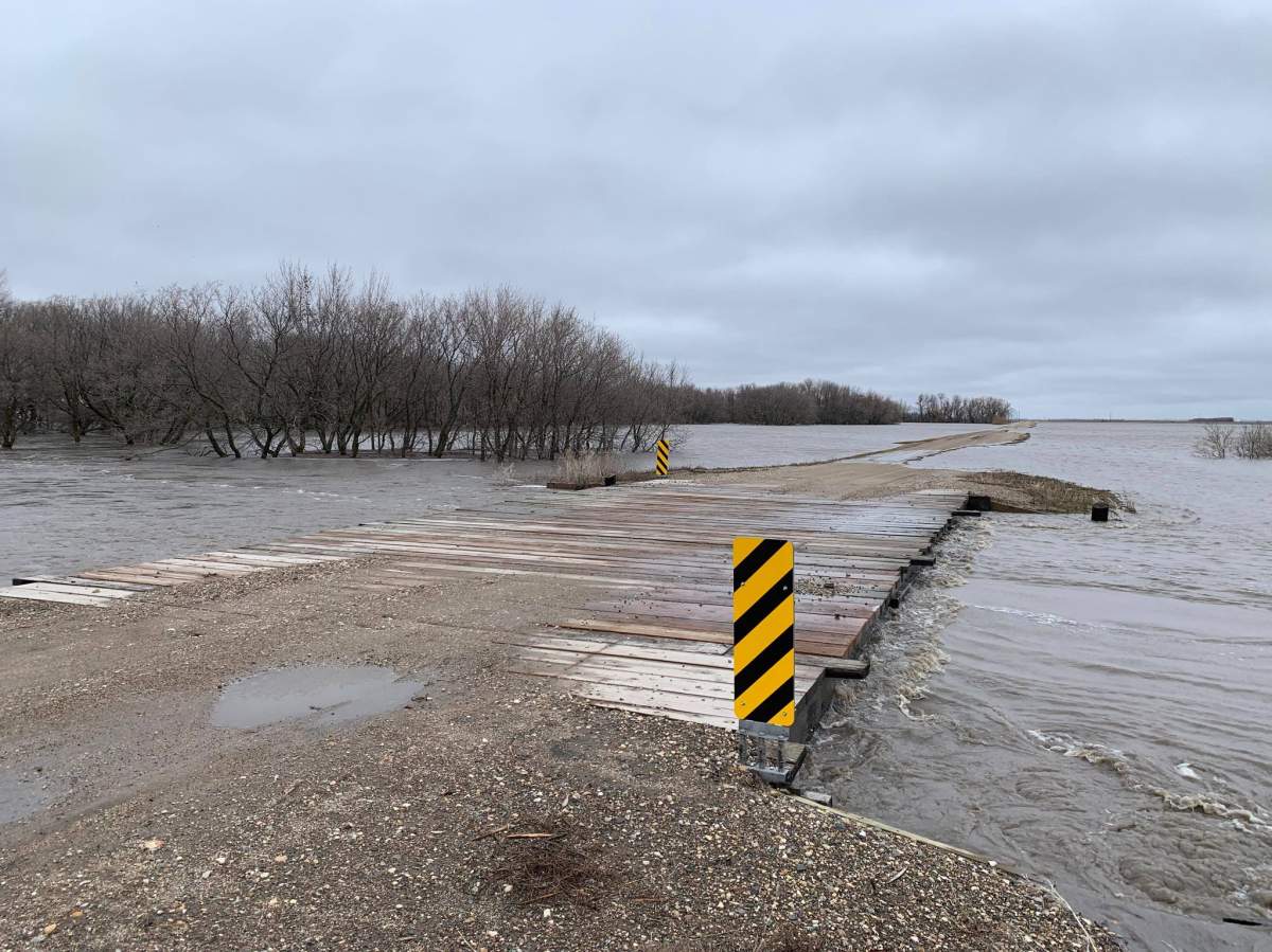 Overland flooding in the RM of Dufferin.