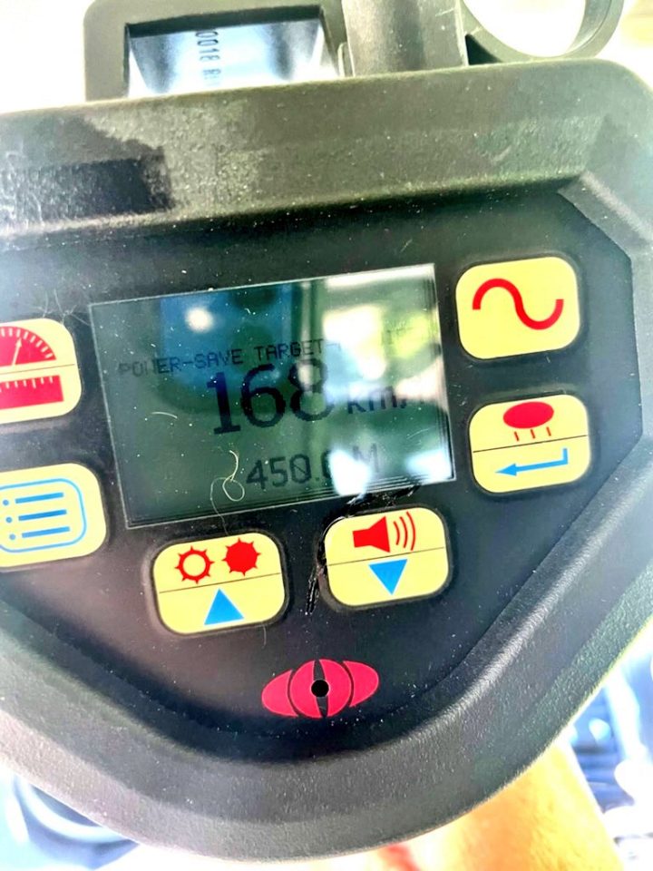 The car was clocked well above the speed limit.