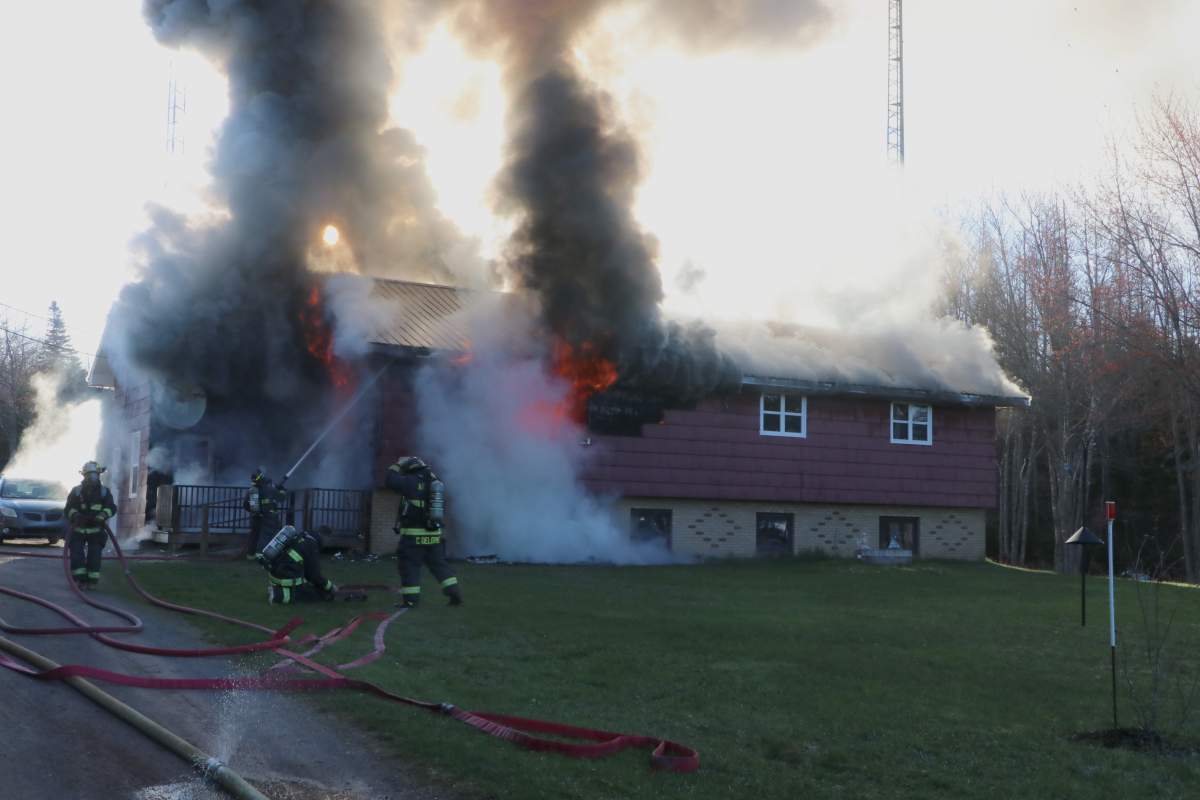 The home in Fenwick was destroyed by the fire.