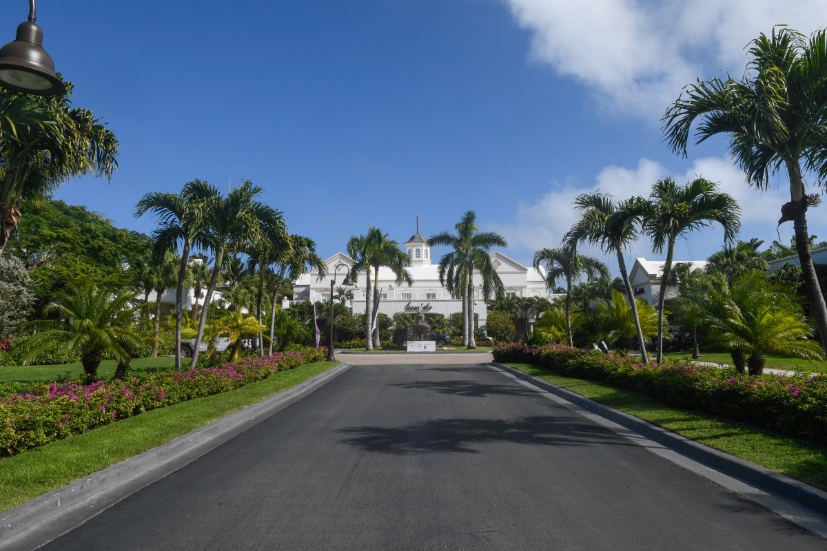 Entrance to the Sandals resort during the second round of the Korn Ferry Tour's The Bahamas Great Exuma Classic at Sandals Emerald Bay golf course on January 13, 2020 in Great Exuma, Bahamas.