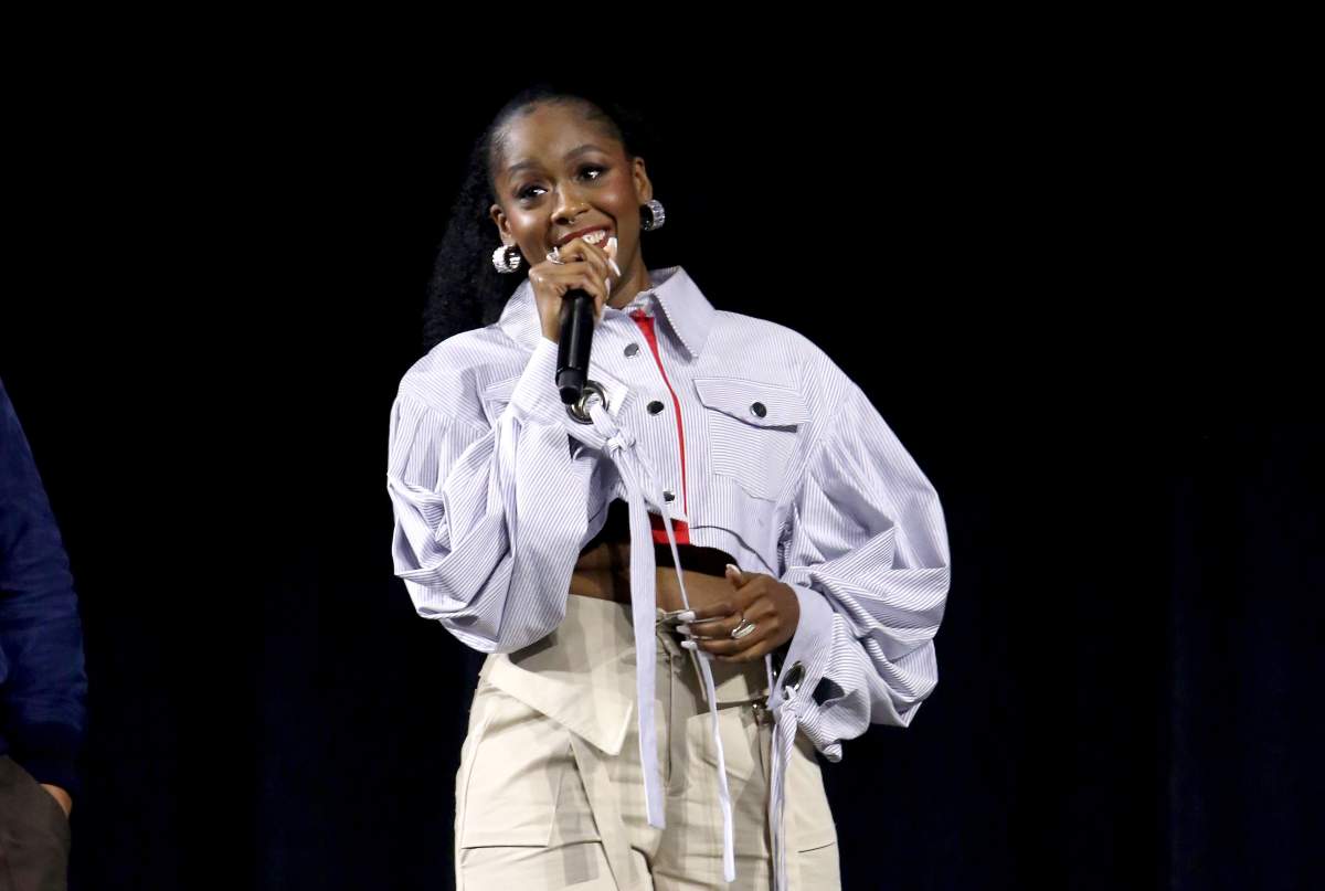 Moses Ingram attends the studio showcase panel at Star Wars Celebration for "Obi-Wan Kenobi" in Anaheim, California on May 26, 2022. The series streams exclusively on Disney+.
