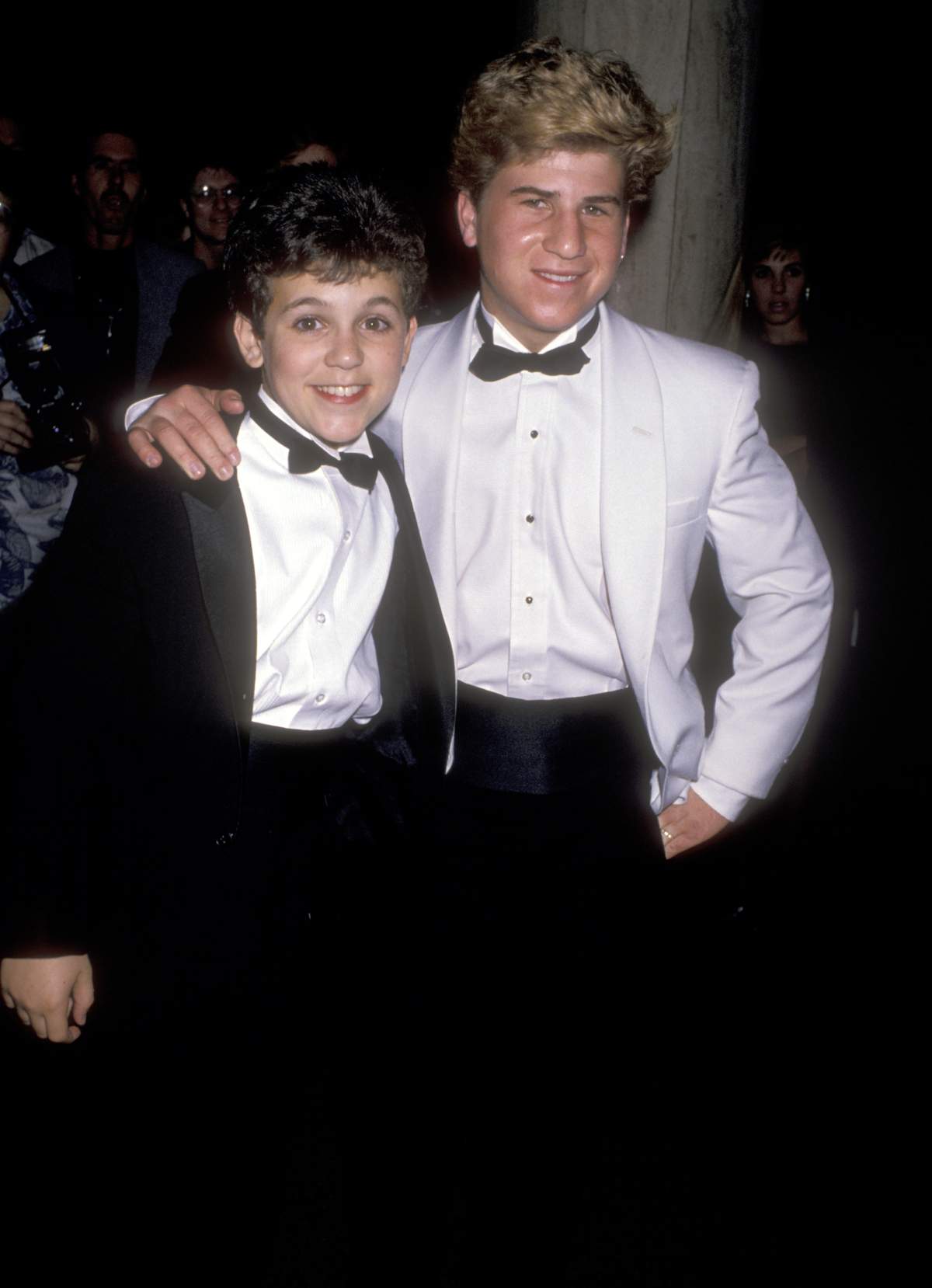 Actors Fred Savage and Jason Hervey attend the 15th Annual People's Choice Awards on March 12, 1989 at Walt Disney Studios in Burbank, California.