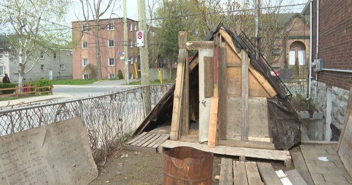 Kingston resident reconstructs ‘hut’ as art piece about homelessness
