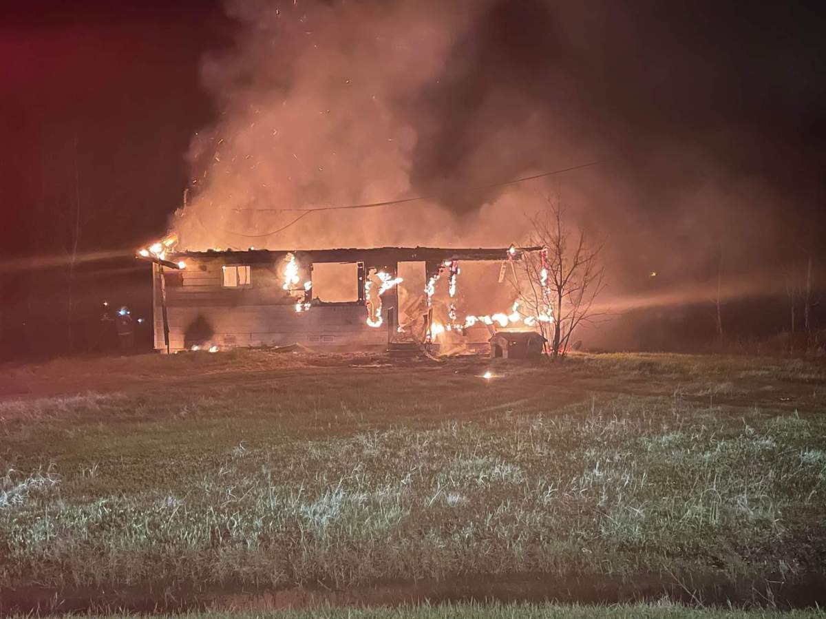 A house fire in Camperville, Man.