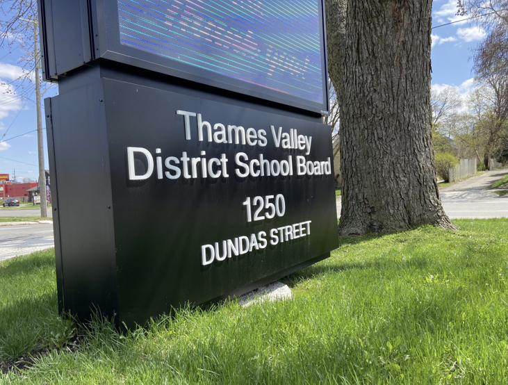 Thames Valley District School Board sign in London, Ont.