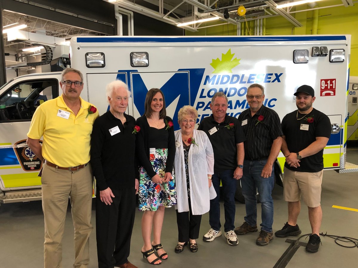 The seven cardiac arrest survivors who were honoured during the Middlesex-London Paramedic Service's 8th Annual Cardiac Arrest Survivor Day.