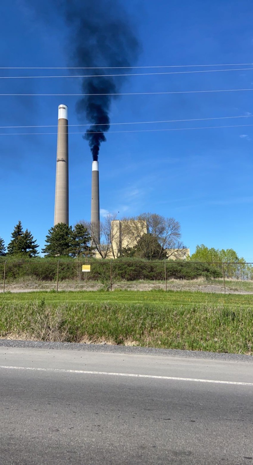 OPG says there's not concern for safety after black smoke was seen pluming from a chimney Wednesday afternoon.