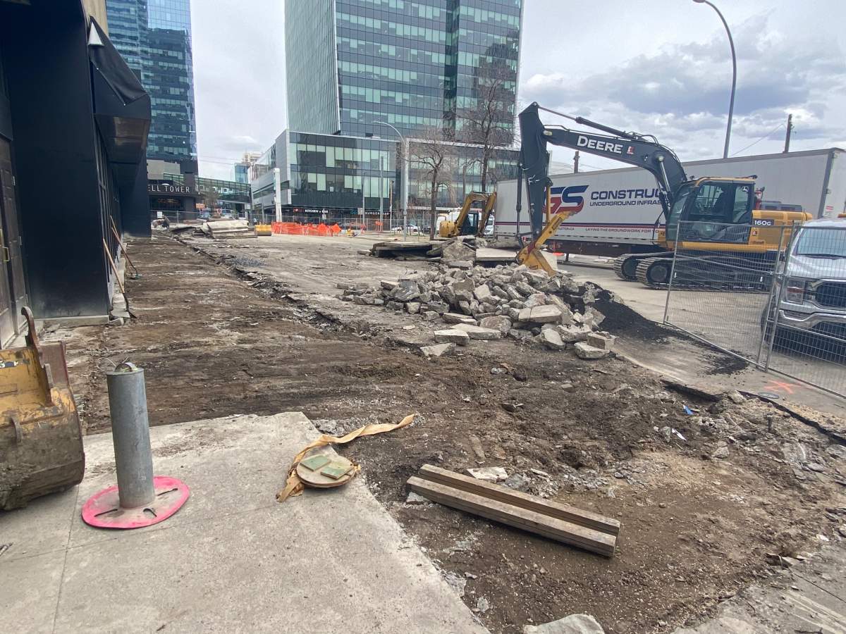 Construction along 103 Avenue in Edmonton Friday, May 13, 2022.