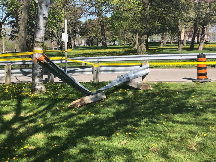 The collision scene on Toronto's waterfront.