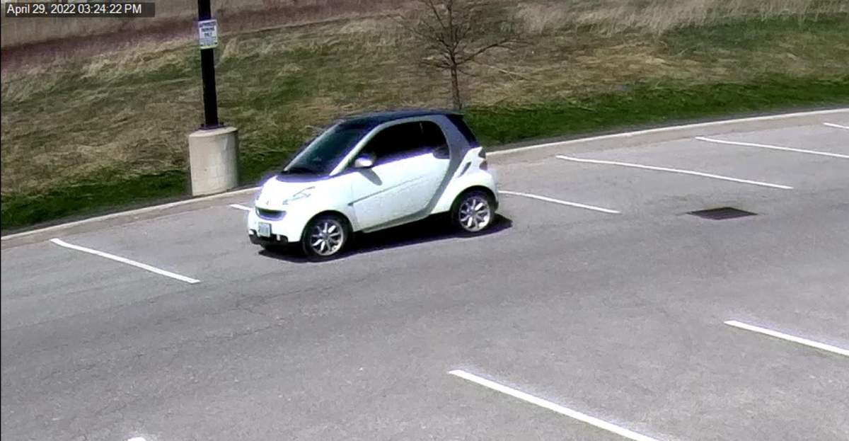 Officers said the man fled the area in a white, two-door smart car.