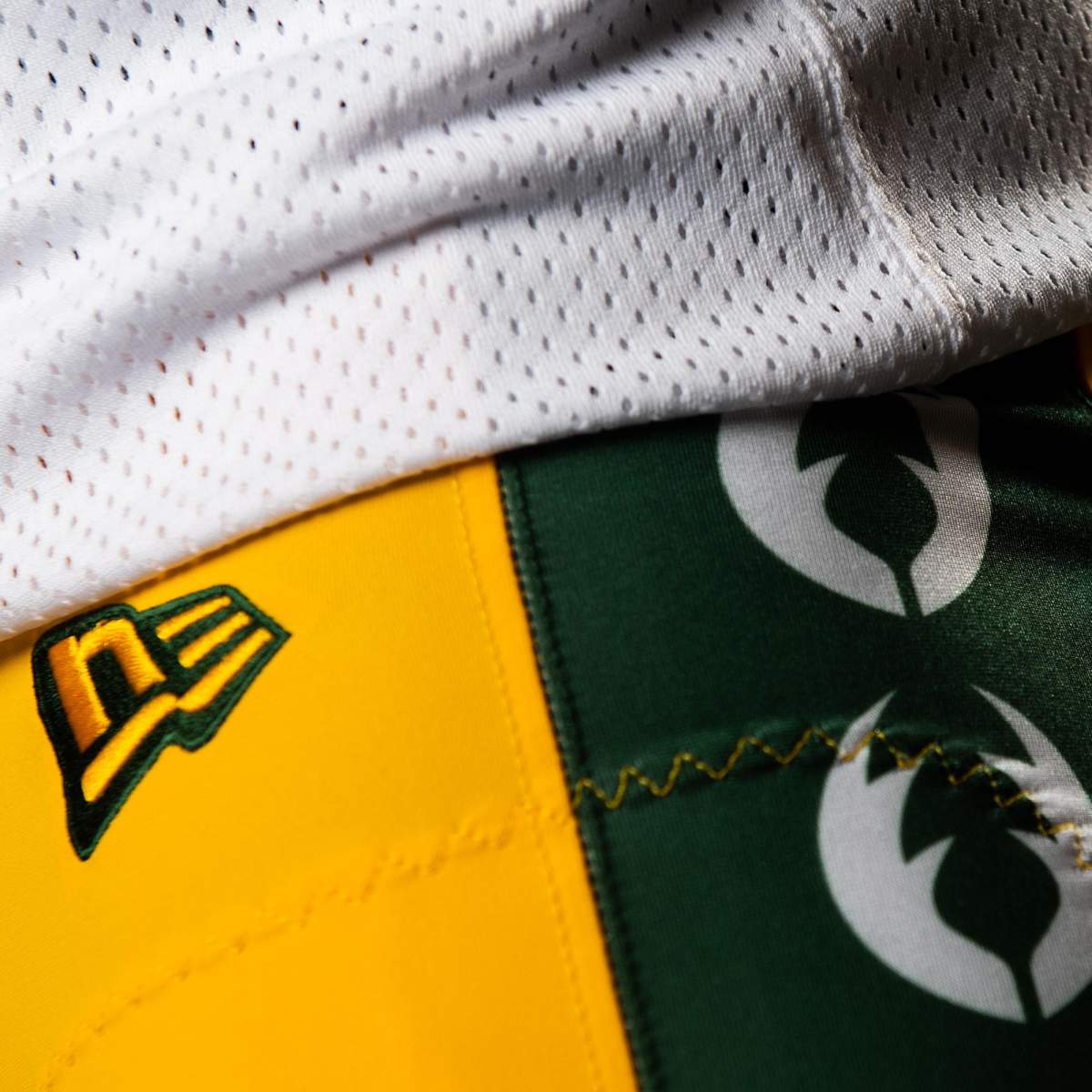 Edmonton Elks players in the team's new jerseys