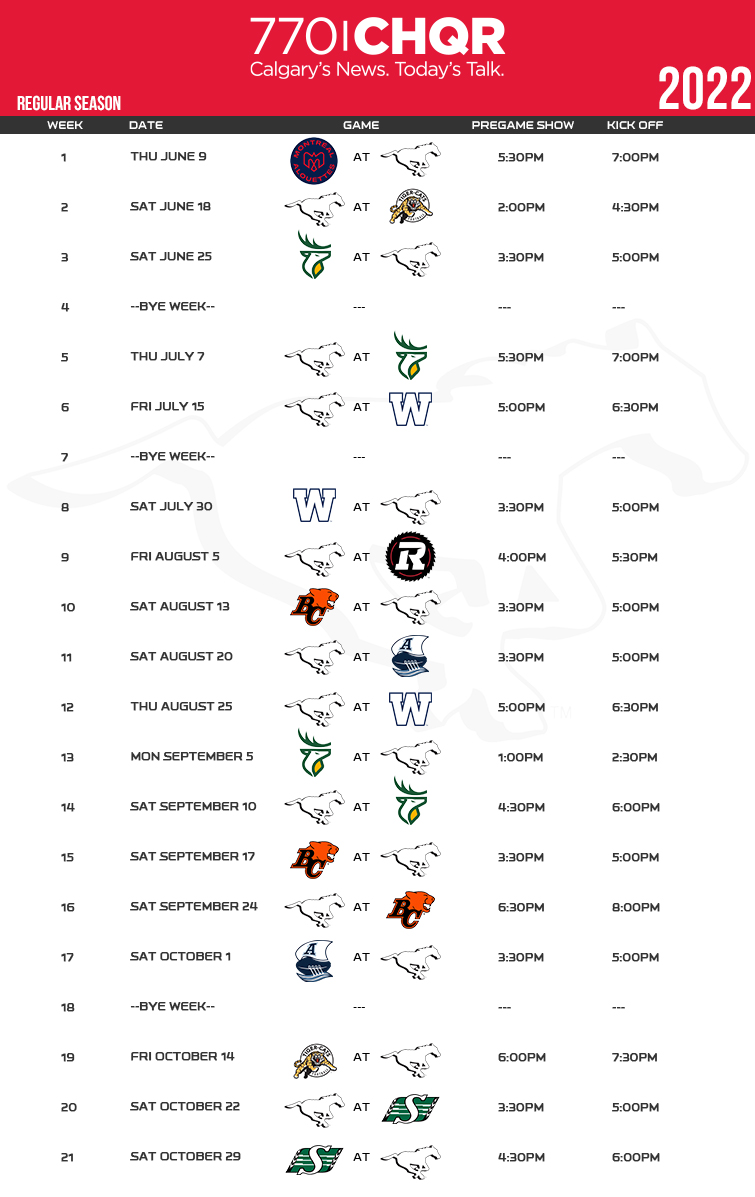 Stampeders Schedule