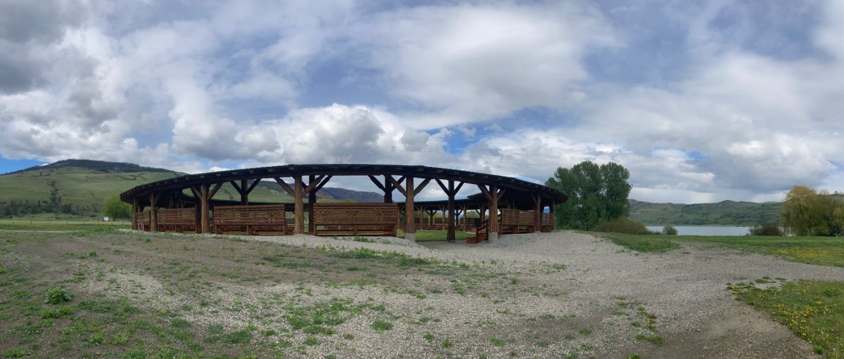 Many of the huge logs and timbers used to construct the new cultural arbor were reclaimed from the original arbor, which was decommissioned in 2018.