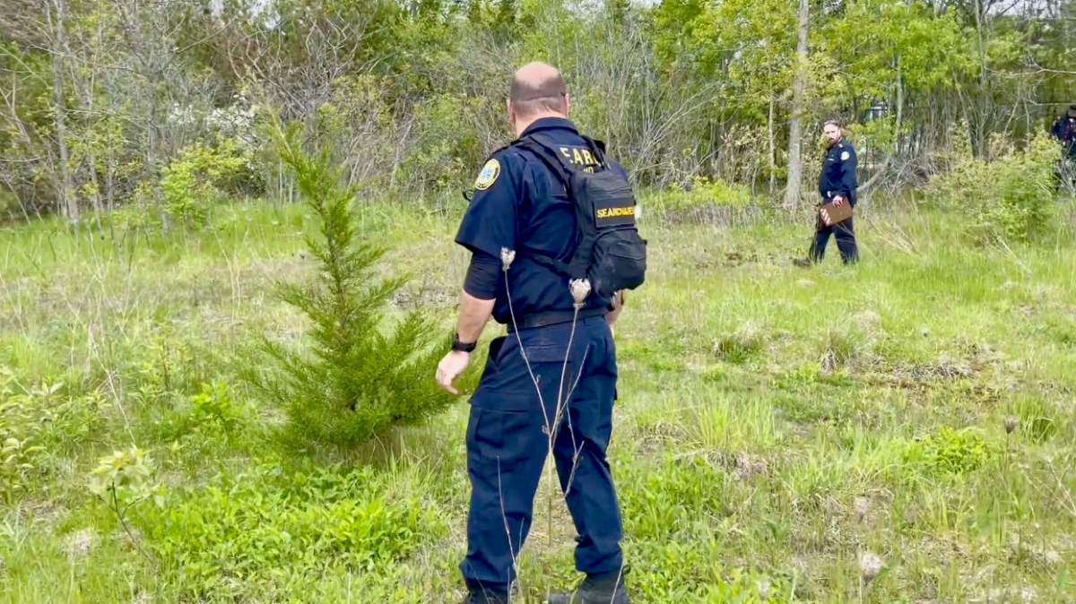 Officials search for Madison Chard in Port Hope on May 19, 2022.