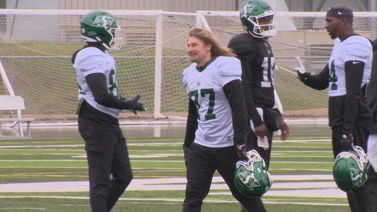 Riley Boersma Riders Rookie Receiver on the last day of rookie camp