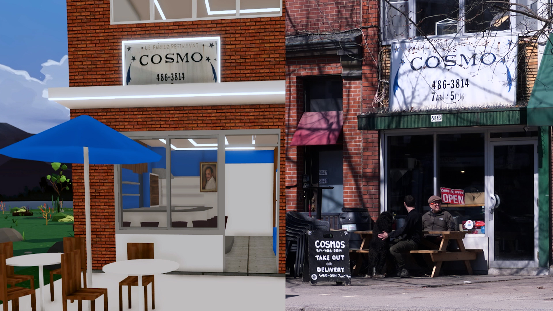 Side by side of virtual and real Cosmo’s
