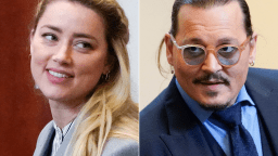 Amber Heard and Johnny Depp appear in the courtroom at the Fairfax County Circuit Courthouse in Fairfax, Virginia, on May 27, 2022