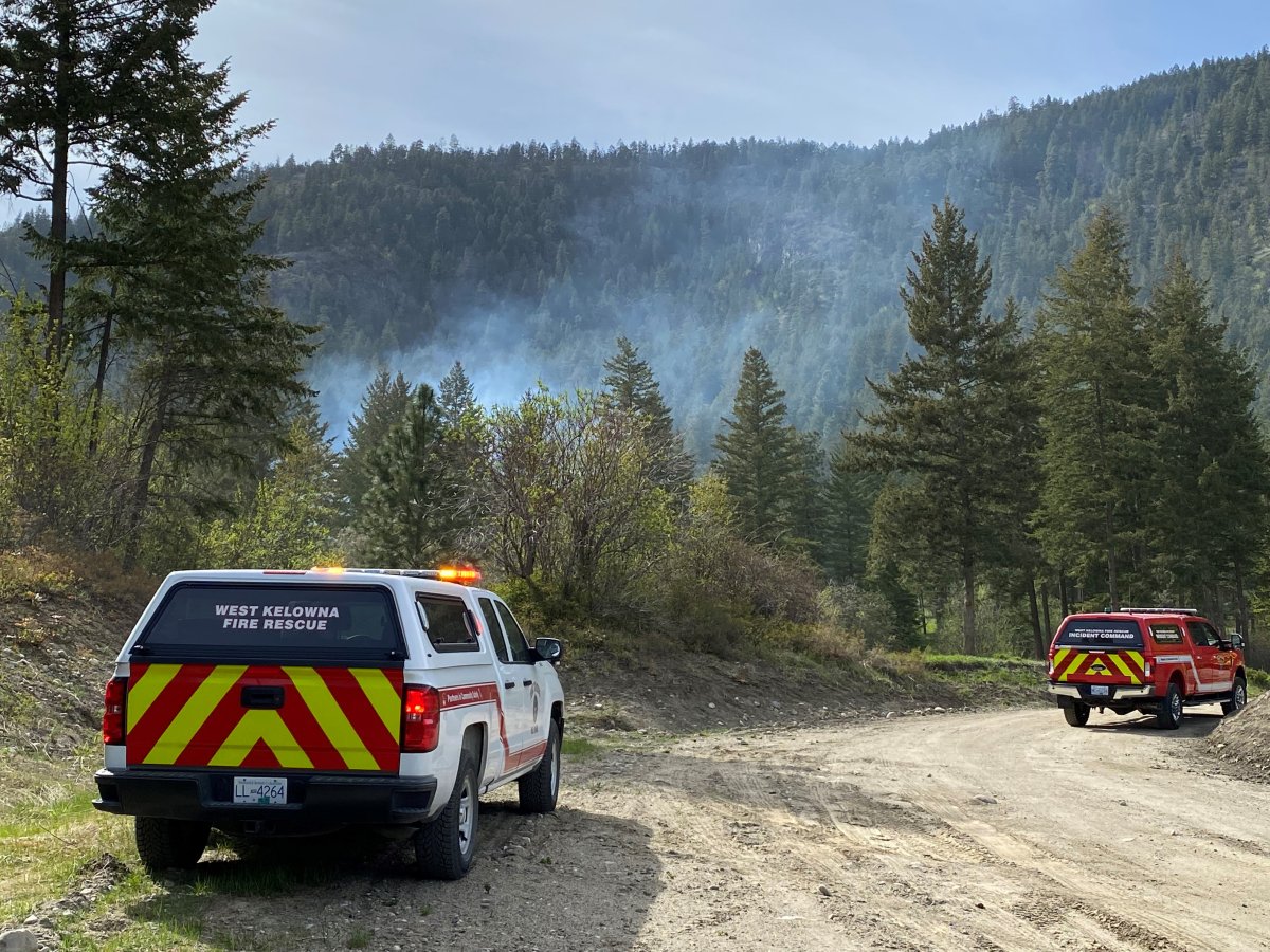 Smoke rises from a wildfire, north of Rose Valley Lake, on Tuesday afternoon.