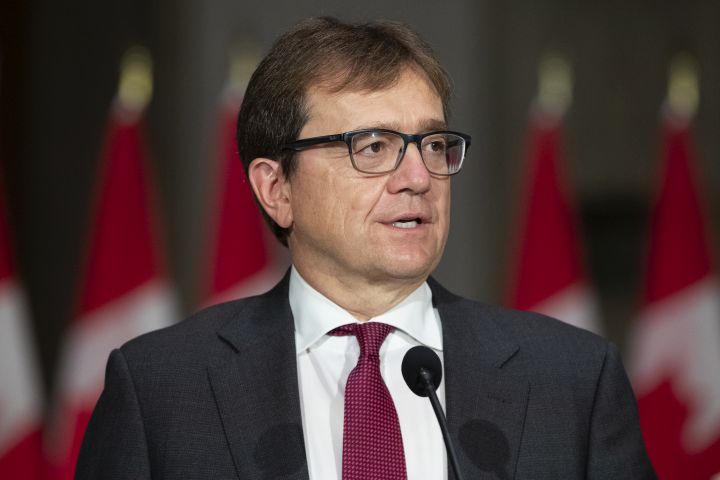 Newly sworn in Minister of Natural Resources Jonathan Wilkinson speaks during a press conference in Ottawa, Ontario on Tuesday October 26, 2021.