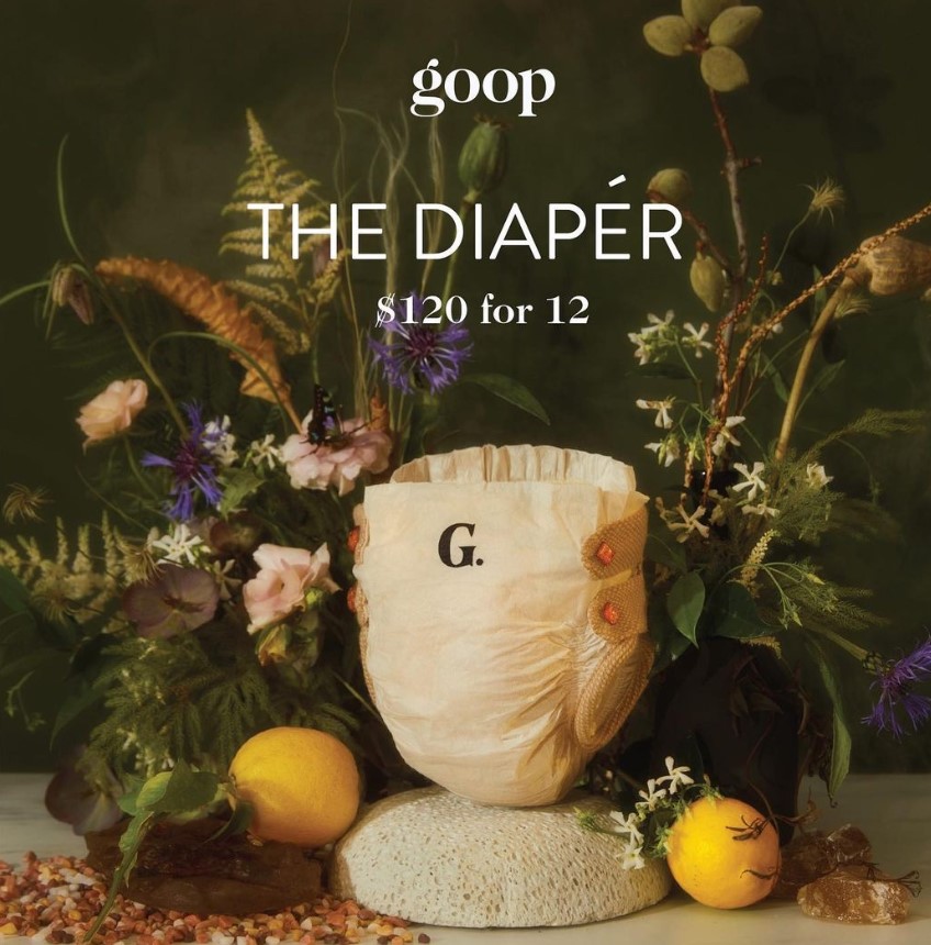 A photo of Goop's new diaper, as seen on their instagram account.