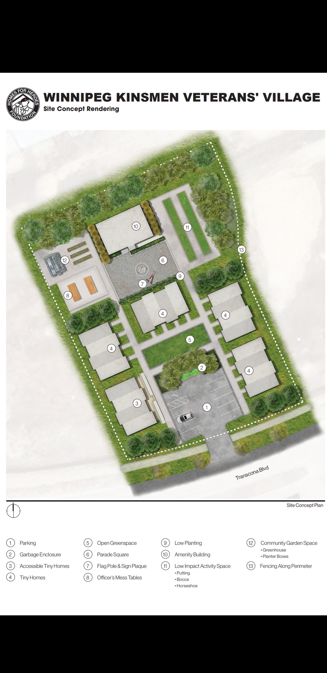 The plan for the Winnipeg Kinsmen Veterans' Village.