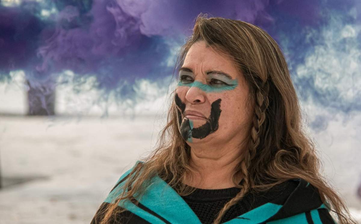 Marylou Fonda at a photoshoot for a project supporting missing and murdered indigenous women.