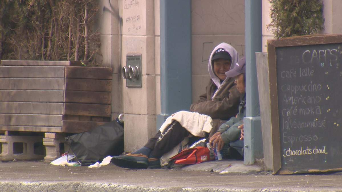 Homeless people often sit in the doorways of businesses on Parc Avenue near the Milton Street intersection.