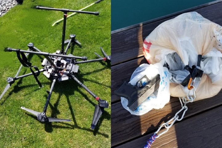 Drone carrying 11 handguns located in tree along St. Clair River: OPP