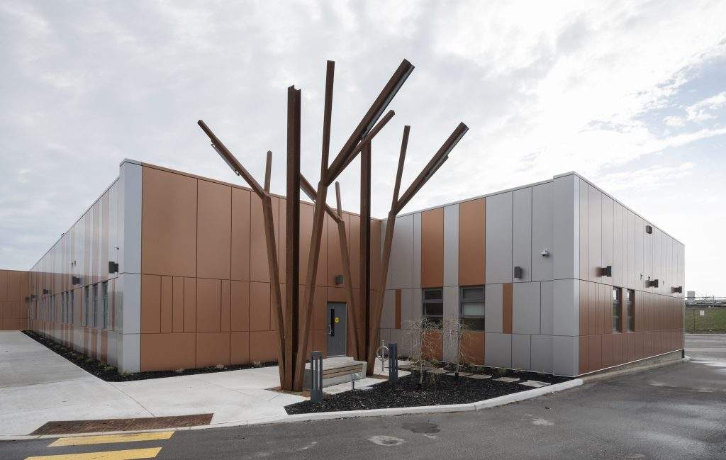 The entrance of 705 Progress Avenue.