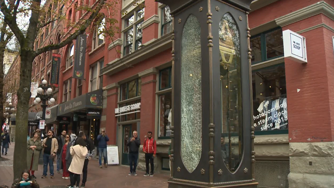 Police are investigating damage to the Gastown steam clock. 