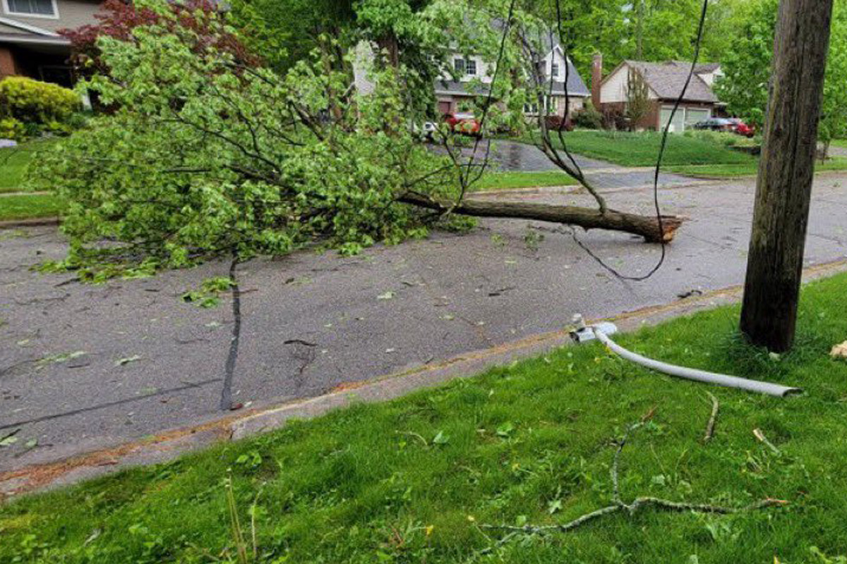 Saturday's storm left thousands of Kitchener residents without power.