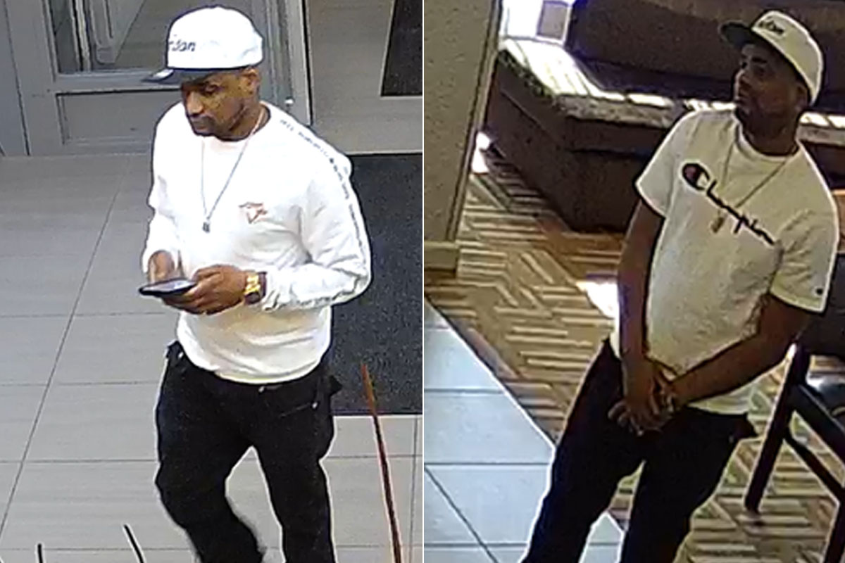 Waterloo Regional Police say they are looking to speak with the man in these photos in connection to a recent robbery in Kitchener.