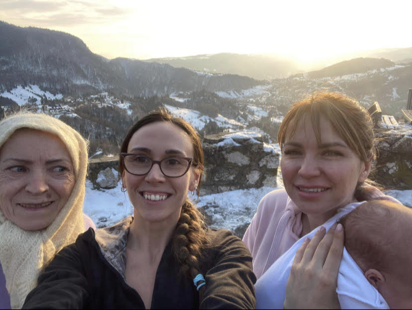 Claire Guzanova, a resident of Belmont, Ont., worked for over two months to bring her extended family home to Canada from Ukraine. From left, Nina Huzanova, Claire Guzanova, Lidiia Sazhko and two-month-old Timur Sazhko.
