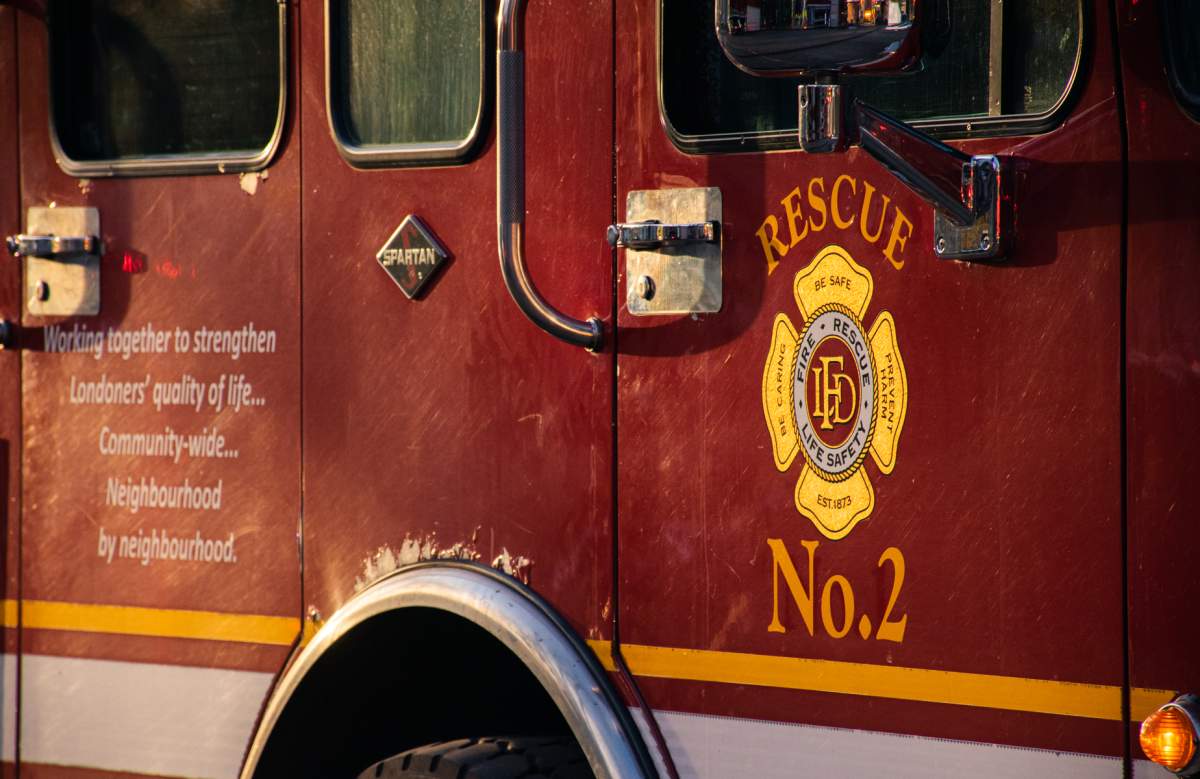 A closeup of a fire truck.