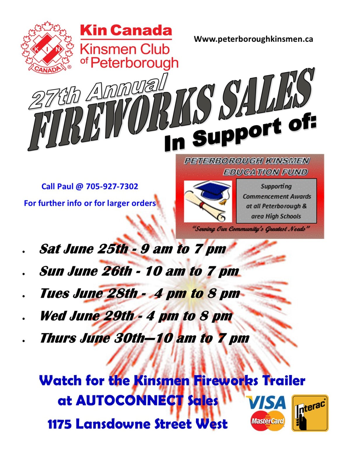 Kinsmen Fireworks sales - image