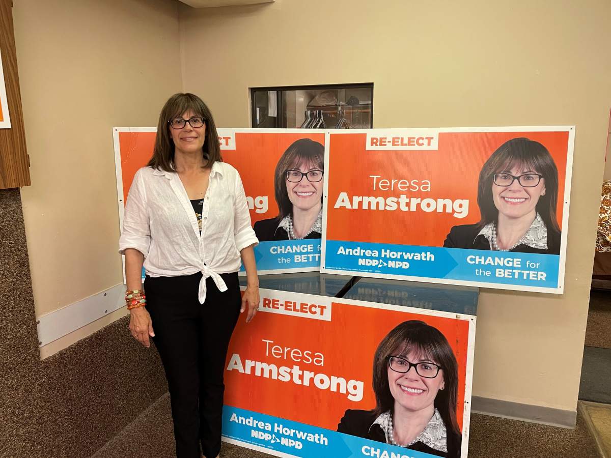 London-Fanshawe NDP MPP Teresa Armstrong on election night, June 2, 2022.