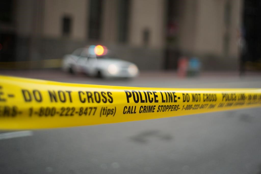 Police tape is shown in Toronto Tuesday, May 2, 2107.