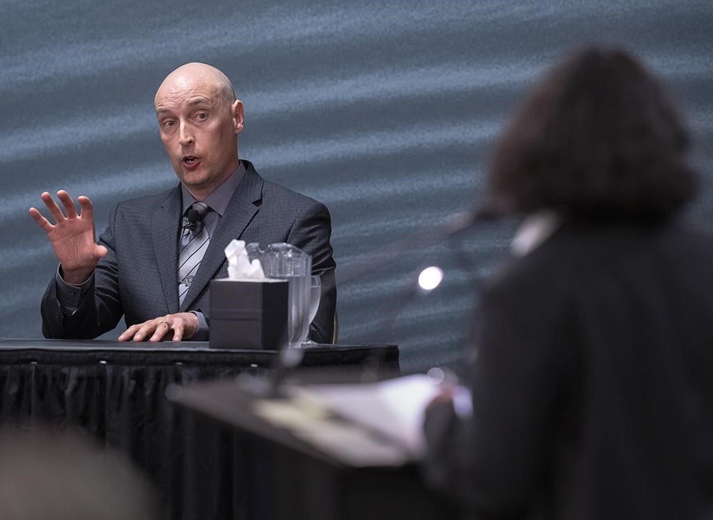 Nasha Nijhawan, lawyer representing the National Police Federation, questions Dave MacNeil, chief of the Truro Police Service, at the Mass Casualty Commission inquiry on June 6. THE CANADIAN PRESS/Andrew Vaughan