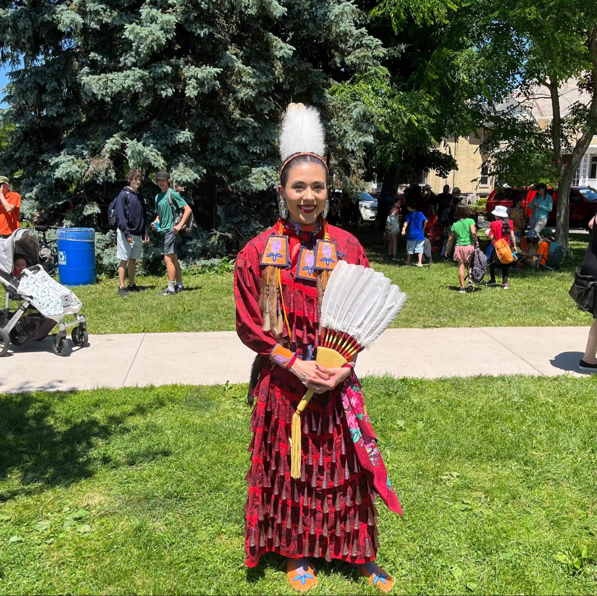 Activist and jingle dancer Sierra Jamieson at National Indigenous Peoples Day celebrations in London, Ont., on June 21, 2022.