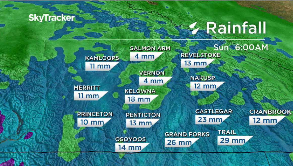 5 to 20 millimetres of rain is possible in some areas.