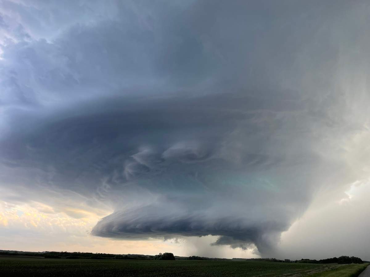 A possible tornado southwest of Russell Thursday night.