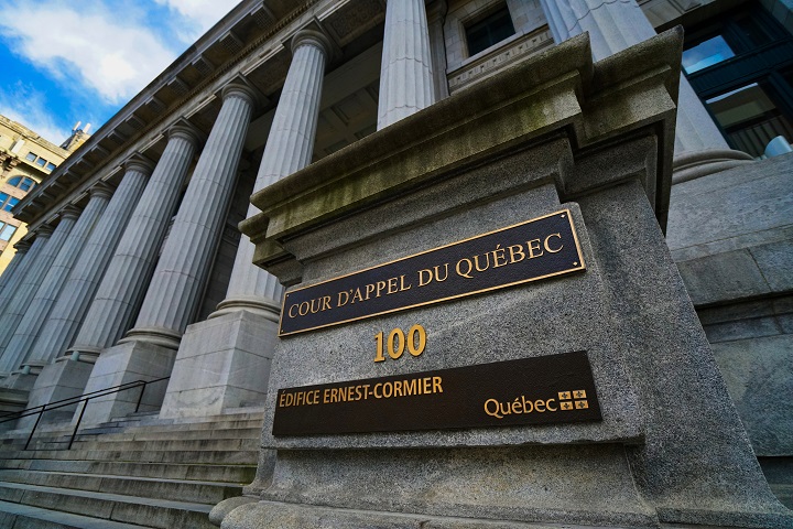 The Quebec Court of Appeals in Old Montreal, Que.,Monday, November 9, 2020.