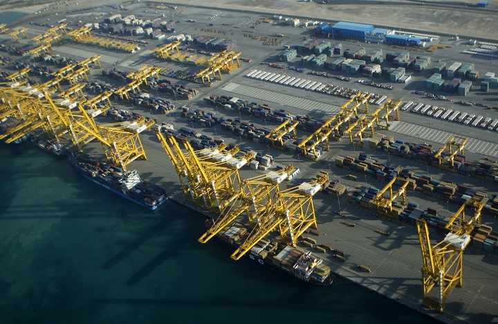 In this Sunday, Jan. 3, 2010 file photo, container ships dock at the Dubai Port in the Jebel Ali Free Zone about 40 kilometers (25 miles) south of Dubai, United Arab Emirates. 