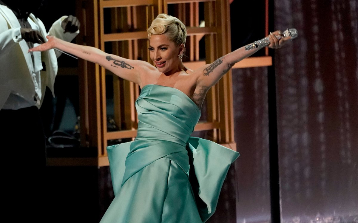 Lady Gaga at the 2022 Grammy awards last April. Her fans are known as 'Little Monsters,' Alan Cross says. 