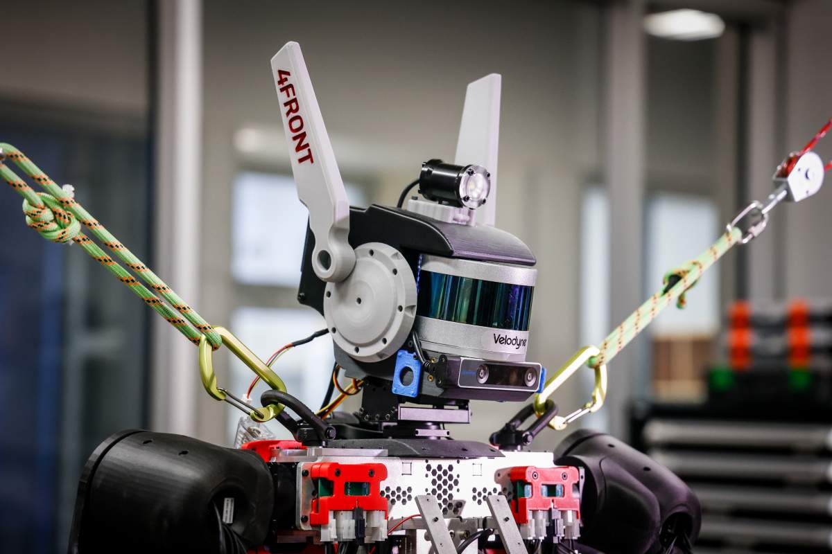 A robot is seen at the Schulich School of Engineering inside professor Alejandro Ramirez-Serrano's lab at the University of Calgary’s Unmanned Vehicles Robotarium Lab in Calgary, Alta., Tuesday, June 14, 2022.