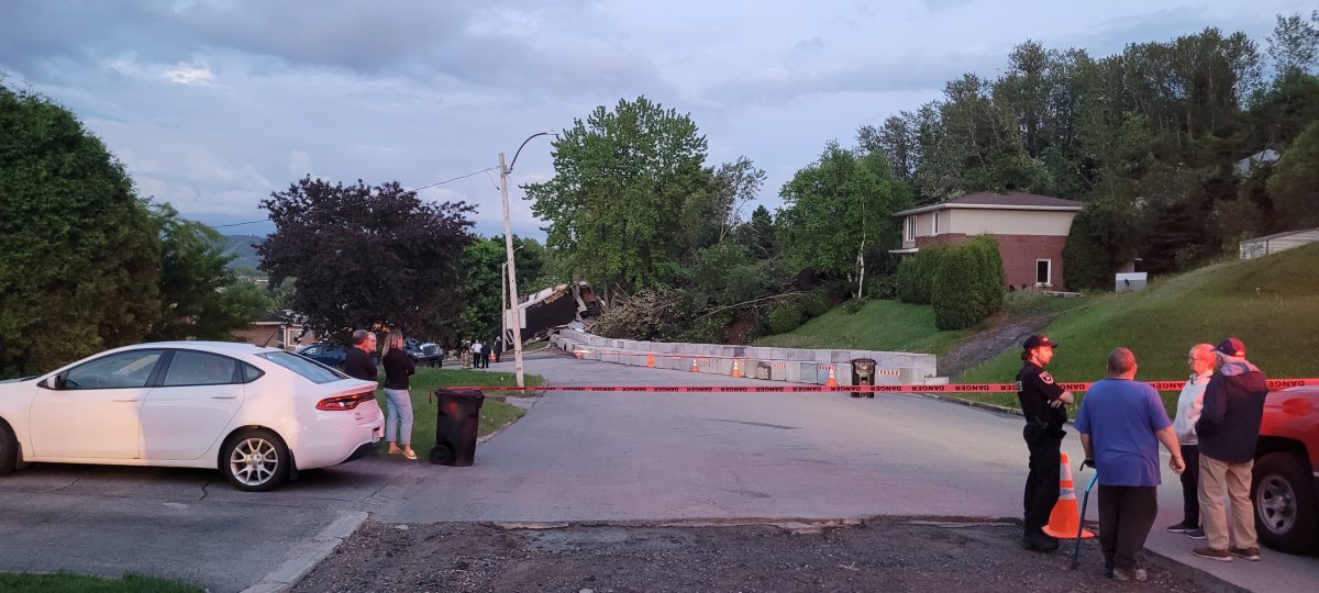 A house is destroyed in La Baie, one of Saguenay's neighbourhoods, north of Quebec City following a landslide last week as seen in this handout image provided June 20, 2022. About 187 people have since been displaced because of the threat of other landslides. 