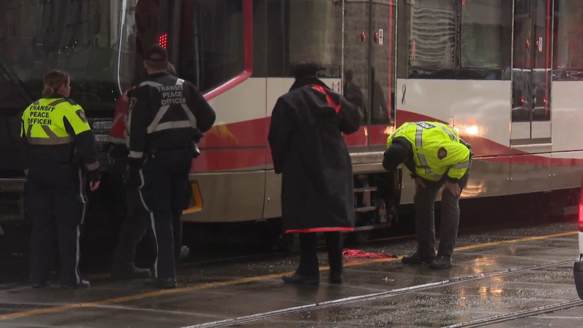 Police are investigating after a woman fled the area after being hit by a CTrain in downtown Calgary.