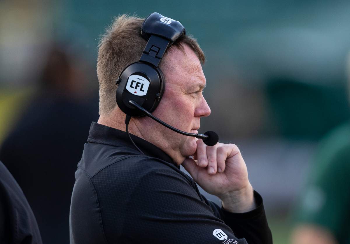 Chris Jones look on to The Brick Field at Commonwealth Stadium